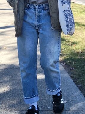 Vintage Levi's 501  Classic  Light Blue Straight-Leg Jeans